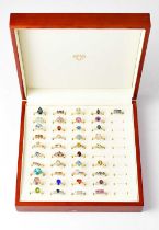 GEMPORIA; forty contemporary dress rings set with various stones, comprising thirty-five 10K gold