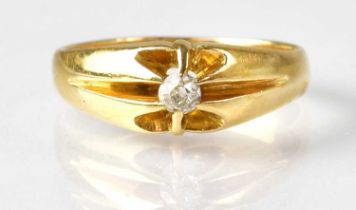 An 18ct yellow gold diamond solitaire ring, size K, approx. 3.2g.