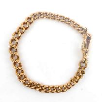 A 9ct rose gold bracelet with swivel clasp, length 17cm, approx. 20.5g.