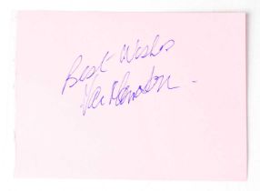 VAN MORRISON; a page torn from an autograph book bearing the singer's signature, 9 x 13cm. Condition