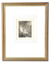 SAMUEL PALMER (1805-1881); etching 'The Herdsman's Cottage - Sunset', 9.8 x 7.9cm, framed and