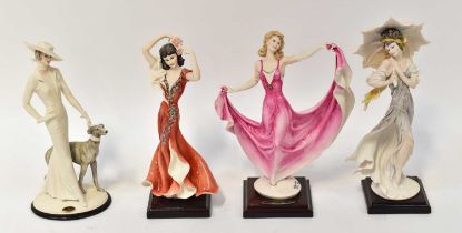 Four Giuseppe Armani Florence Capodimonte figures of ladies, comprising 'The Stroll', Figure of