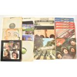 THE BEATLES; records comprising 'Abbey Road', 'Beatles For Sale', 'Rubber Soul', two '1967-1970',