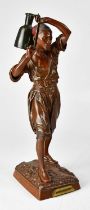 AFTER LOUIS AUGUSTE HIOLIN; a bronze figure of a Moorish water carrier holding a water jar on his