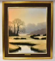 † MICHAEL JOHN HILL (20th century); oil on canvas, 'Frosty Old Dawn', signed and dated 1991 and