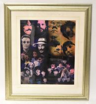 † PIETRO PSAIER (1936-2004); a limited edition colour lithograph, montage of The Beatles, signed and