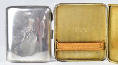 WILLIAM NEALE LTD; a George VI hallmarked silver cigarette case, with engraved monogram to front,