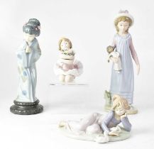 LLADRÓ; four figures of girls comprising 'Sayonara Geisha Girl', 'Belinda with Doll', 'Playful