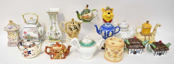 A quantity of predominantly novelty teapots, including cottage ware examples, Sadler, Dudson