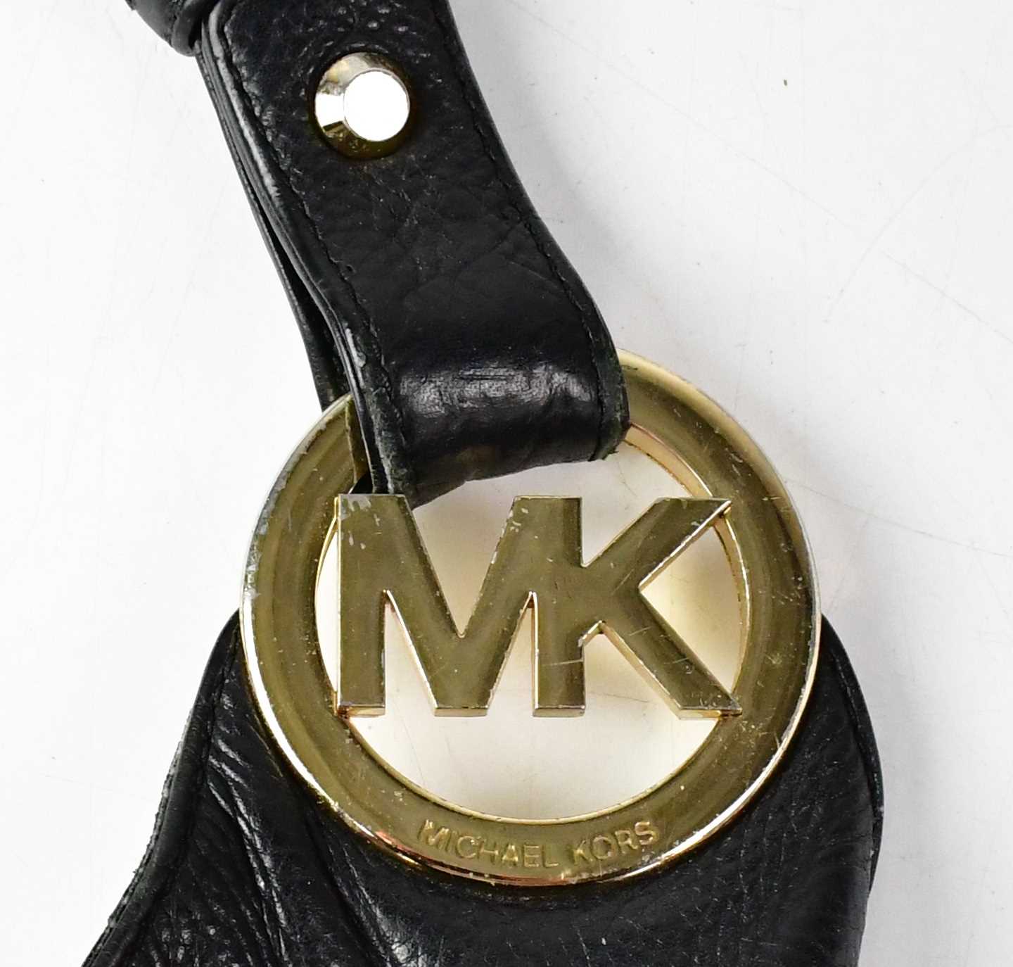 MICHAEL KORS; a black pebbled leather hobo shoulder bag, with a similar Michael Kors purse/wallet ( - Image 2 of 4