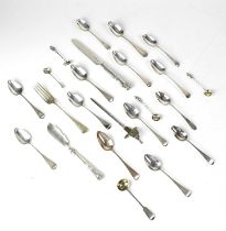 A quantity of hallmarked silver spoons, to include Apostle spoons, teaspoons, etc and a hallmarked