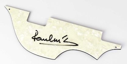 PAUL MCCARTNEY; a guitar scratch plate bearing the signature of Paul McCartney in black pen,