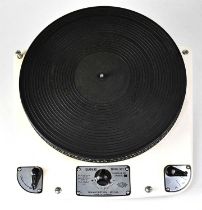 GARRARD; a model 301 turntable in white, schedule number 51400/3, with Decca arm and stylus,