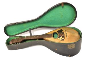 An early/mid-20th century Italian bowl back mandolin by Francesco Salomoni of Napoli, eight strings,
