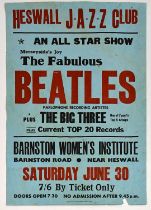 THE BEATLES; a poster for 'Heswall Jazz Club, An All Star Show, Merseyside's Joy The Fabulous