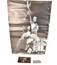 A modern black and white Jimi Hendrix poster, published by Marshall, signed by Jim Marshall 2004,