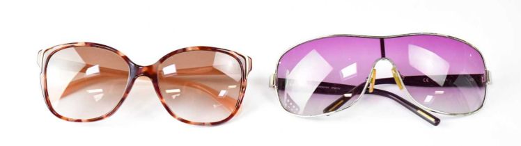 PRADA; a pair of PR 01OS ladies' sunglasses in turquoise/brown gradient, together with a pair of