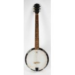 A Martin Smith banjo in soft carry case (af). Condition Report: - Very grubby, strings with some