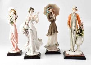 Four Giuseppe Armani Florence Capodimonte figures of ladies comprising 'Let it Rain', 'Lilac', 'Lady