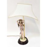 A Giuseppe Armani Florence Capodimonte figural porcelain table lamp in the form of a scantily clad