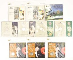 THE ROYAL MINT; ten UK 50p brilliant uncirculated coin packs, comprising three 'The Pursuit of Truth