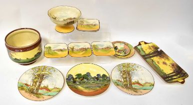 ROYAL DOULTON; a quantity of series ware china to include a planter, footed bowl 'English Cottages',