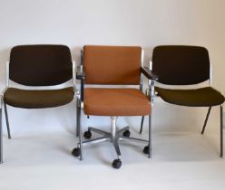 CASTELLI; two 1960s aluminium framed chairs designed by Giancarlo Piretti, together with a vintage