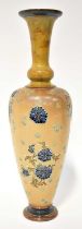 DOULTON; a Slaters patent Chine ware vase in brown with blue floral decoration, base impressed