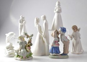 COALPORT; four 'Moments' figures comprising 'With this Ring', 'Amen', 'Our Special Day' and 'Free