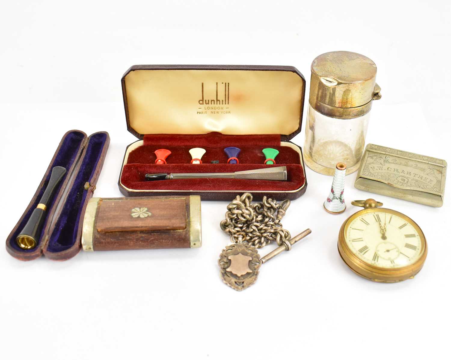 A collectors' lot to include a gold plated pocket watch, the dial set with Roman numerals, outer - Image 2 of 2