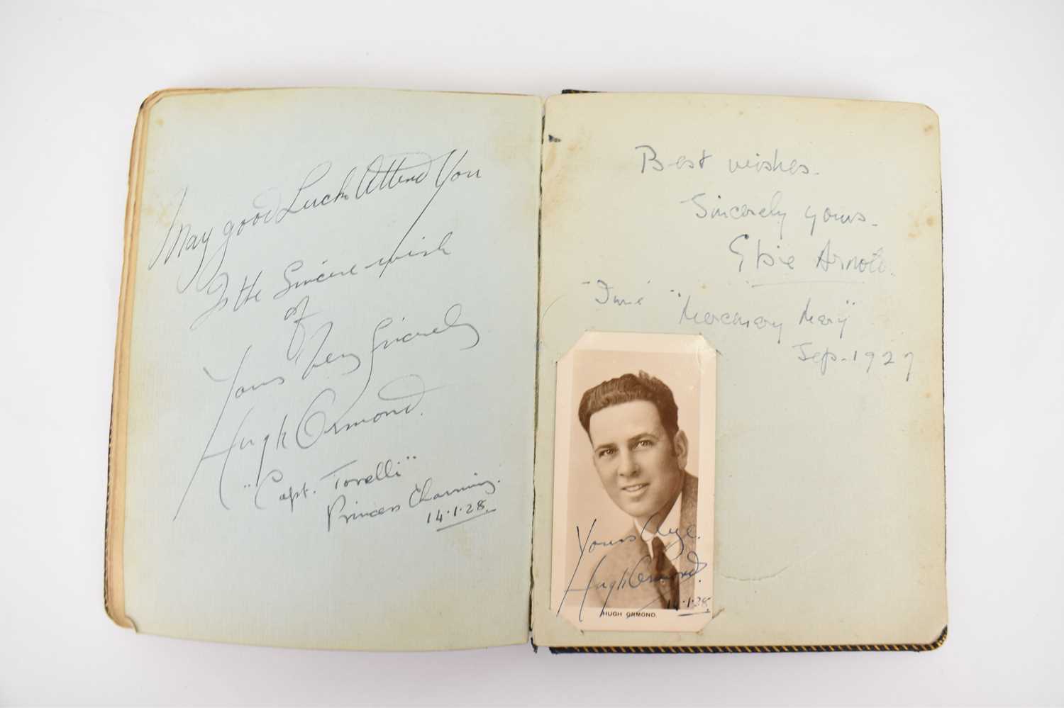 A pocket autograph album of actresses and entertainers of yesteryear, to include George Formby and