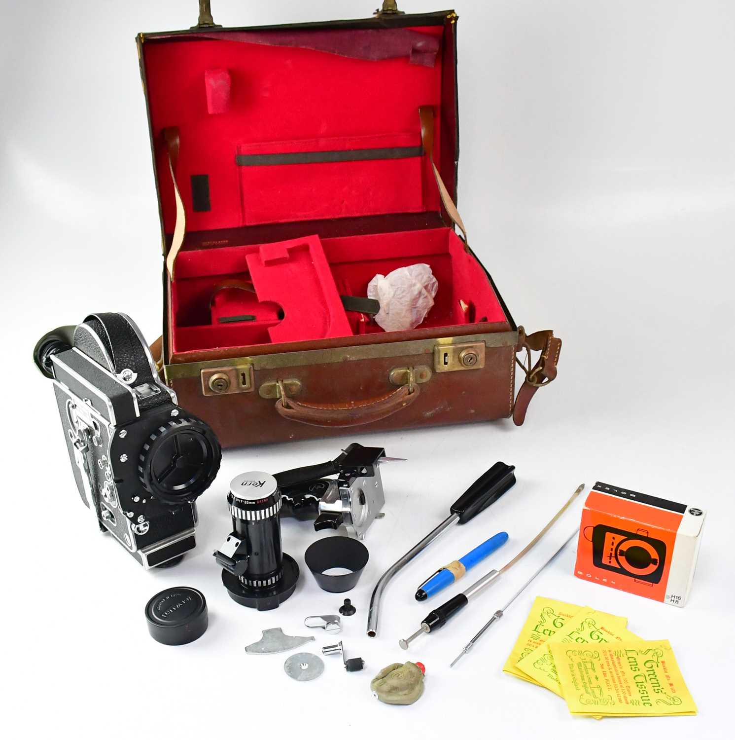 BOLEX; an H16 SB cine camera, with accessories including a Bolex Paillard hand grip, a Kern Vario- - Image 3 of 5