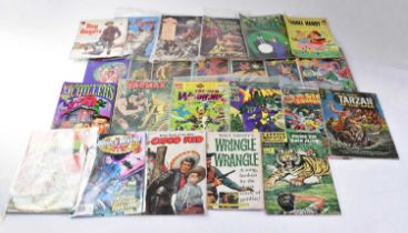 A quantity of comics to include Blackhawk, Mandrake, Weird Worlds, Dr Strange, Doomsday, etc.
