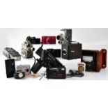 A quantity of cine cameras, modern digital cameras and various equipment to include a Canon Motor