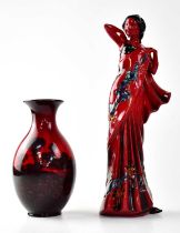 ROYAL DOULTON; a limited edition flambé figure HN3683 'Eastern Grace', no.827/2500, height 32cm