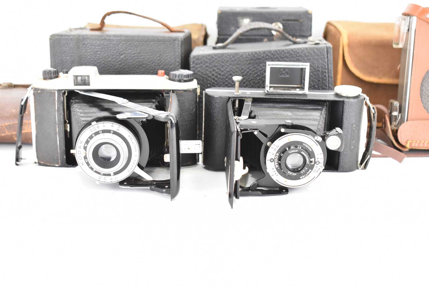 Six vintage cameras comprising two Kodak box Brownies, one APM box camera, two Kodak Junior, - Image 2 of 2