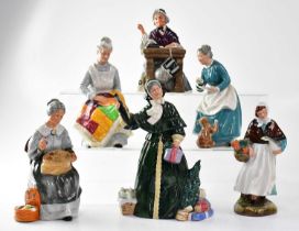 ROYAL DOULTON; six figures of ladies comprising HN2814 'Eventide', HN2851 'Christmas Parcels',
