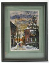 E. KHARCHENKO; watercolour and pastel, 'Moscow Chernychevsky Lane', signed and titled, 20 x 14.