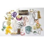 A small quantity of costume jewellery and collectibles, to include vintage beaded necklaces,