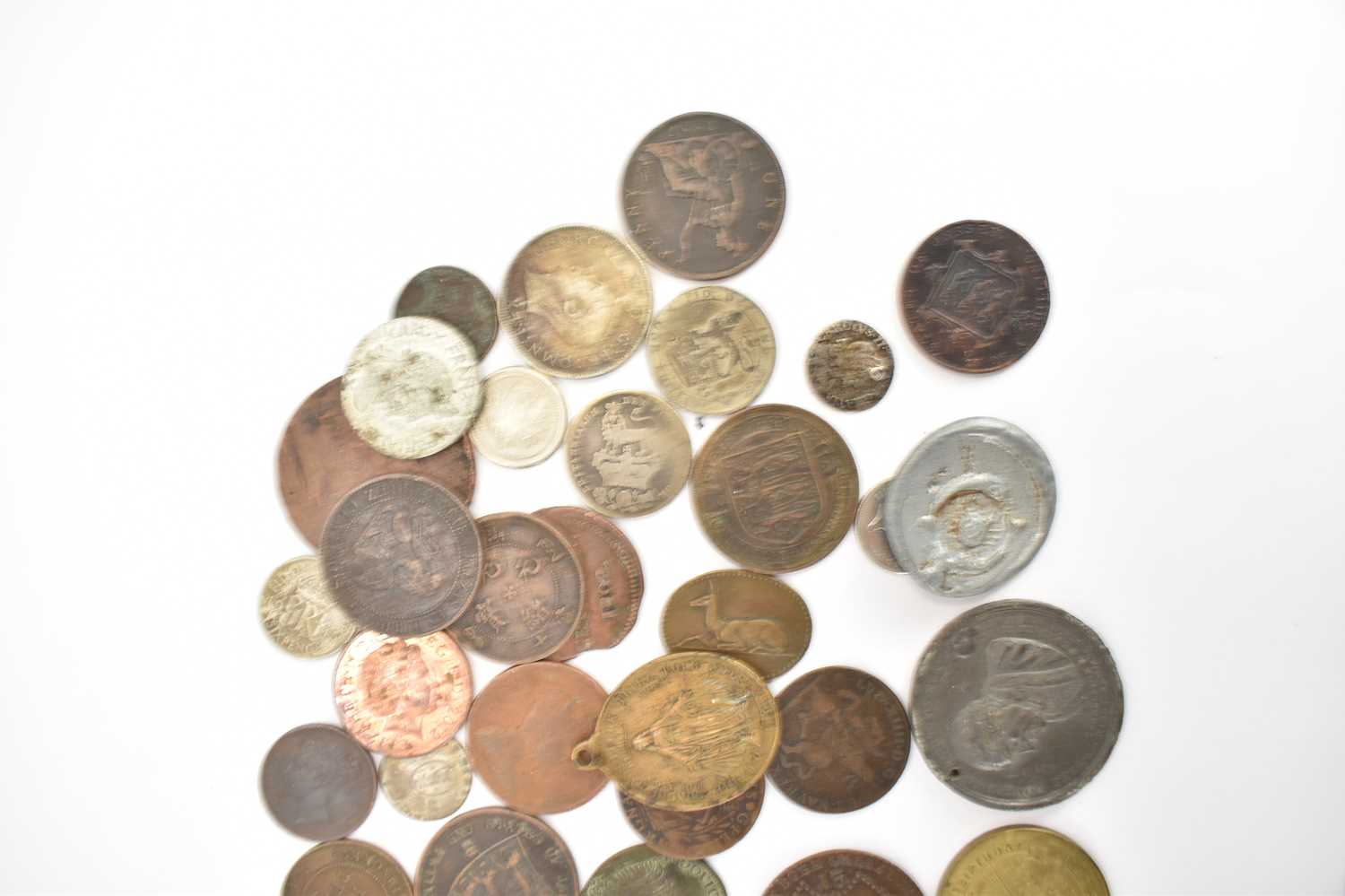 A small quantity of medals, medallions, coins, and tokens. - Image 3 of 3