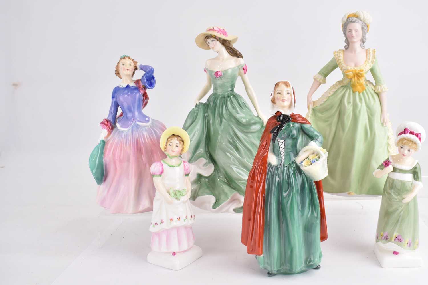ROYAL DOULTON; five porcelain figurines comprising HN2834 'Emma', HN2799 'Ruth', HN2021 'Blithe - Image 2 of 3