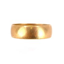 A 9ct gold wide wedding band, size U, approx. 3.6g.