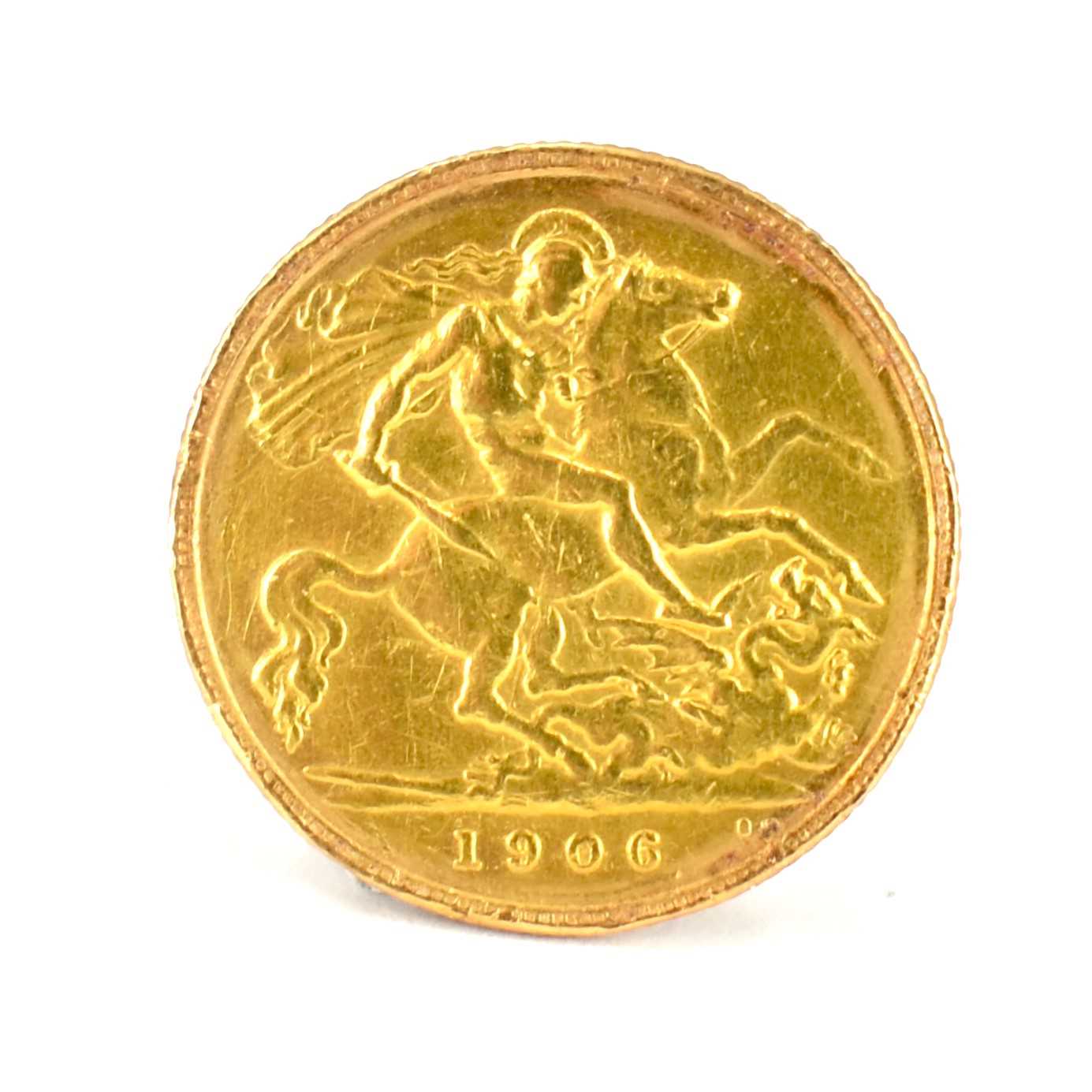 An Edward VII half sovereign 1906, George and Dragon, London Mint. Condition Report: 3.91g.