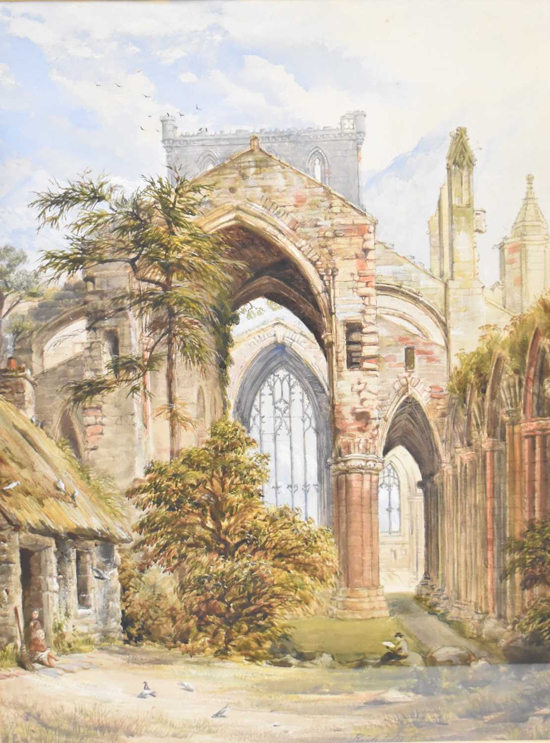 RICHARD MANSER RAYNER (1843-1908); watercolour, the internal and external frontage of a church- - Image 2 of 4