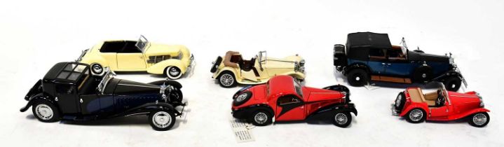 FRANKLIN MINT PRECISION MODELS; six boxed display model cars comprising the 1930 Bugatti Royale