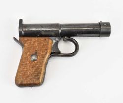 A German .177 Tell II air pistol, circa 1920s, the top of the chamber marked 'D.R.G.M TELL II D.R.