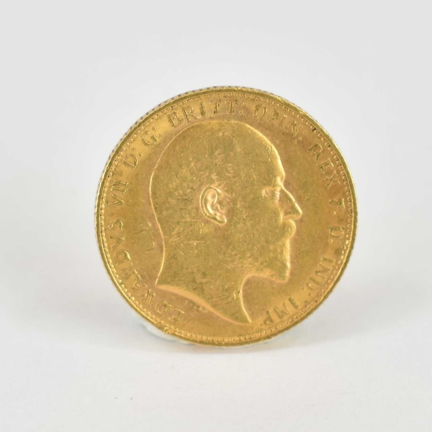 An Edward VII full sovereign 1903, George and Dragon, Melbourne Mint. Condition Report: 7.99g. - Image 2 of 2