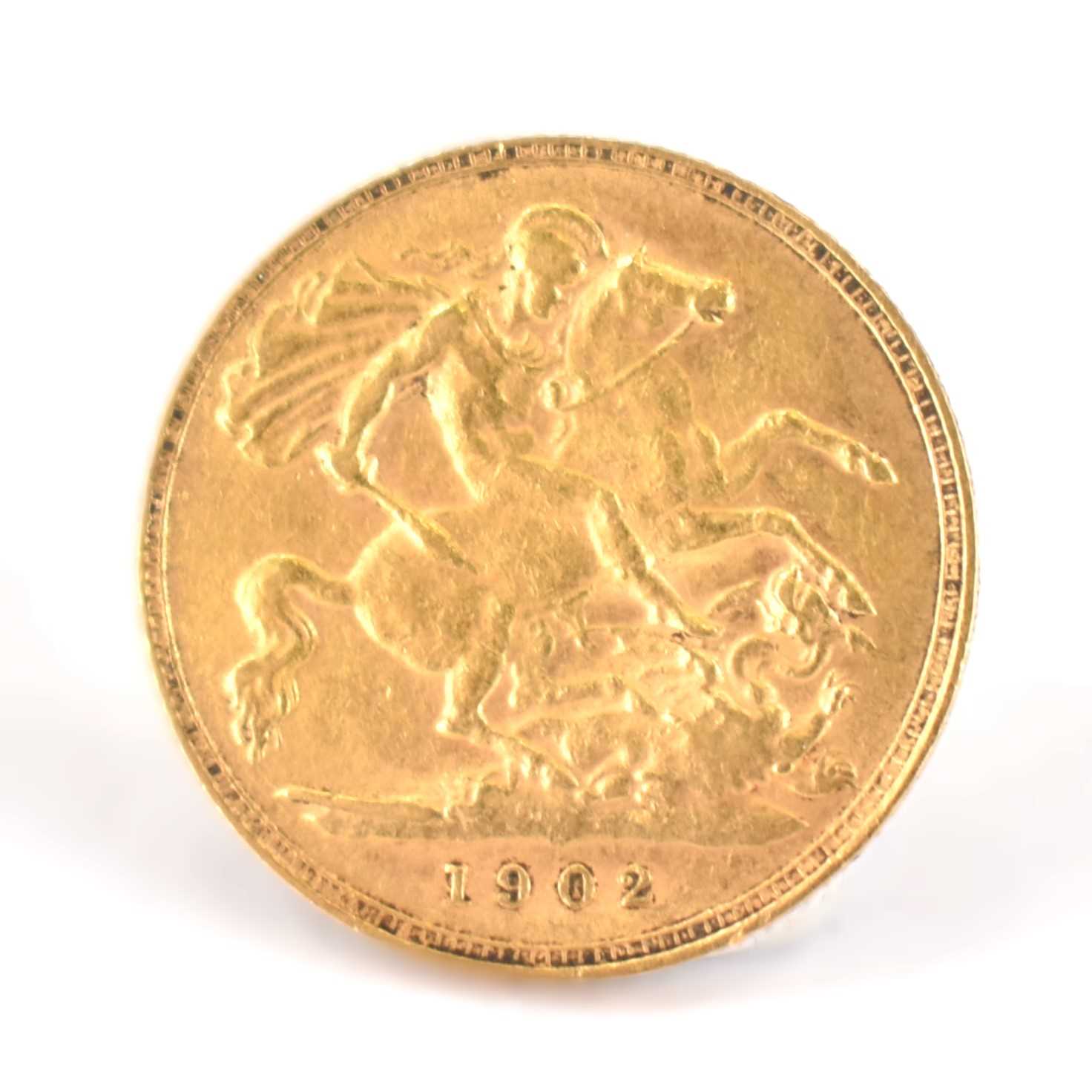 An Edward VII half sovereign 1902, George and Dragon, London Mint.