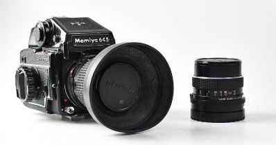 MAMIYA; a 645 1000S medium format camera fitted with a Mamiya-Sekor 1:28 f=110mm lens, serial no.