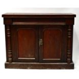 A Victorian serpentine-fronted chiffonier with two cupboard doors, 94 x 113 x 45cm, and an Edwardian